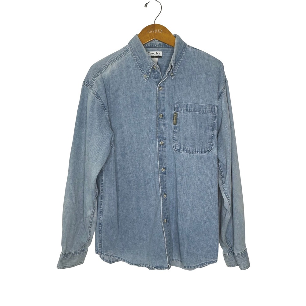 Columbia Cotton Denim Button Front Shirt Mens